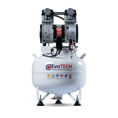 Imagem de Compressor Odontológico 40 Litros - 2 HP - 10 PCM (220v) - Evotech  (ATÉ 2 CONSULTÓRIOS COM BOMBA VÁCUO)