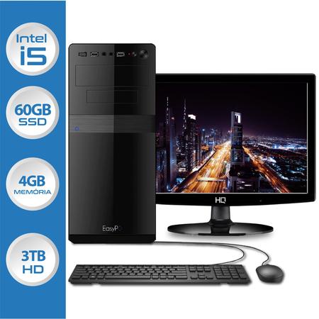 Imagem de Computador com Monitor LED Intel Core i5 SSD 60GB HD 3TB 4GB HDMI Full HD Áudio HD EasyPC Smart