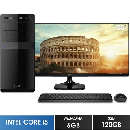 Imagem de Computador com Monitor Ultrawide 25" LG Intel Core i5 6GB SSD 120GB Wifi mouse e teclado sem fio EasyPC Screen