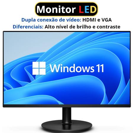 Imagem de Computador Completo 3green Velox Intel Core i7 8GB SSD 256GB Windows 11 Professional Monitor LED 21" 3GV-23