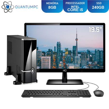 Imagem de Computador Completo Intel Core i5 8GB SSD 240GB Monitor 19.5" LED HDMI Áudio 5.1 canais Wifi Quantum Star Slim