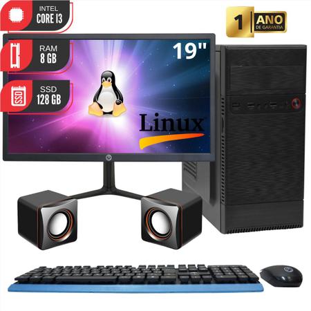 Imagem de Computador Completo Intel i3-550, 8GB, SSD 128GB - Kit Teclado e Mouse, Caixa de Som, Monitor 19 - Linux
