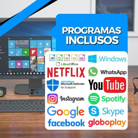 Imagem de Computador Completo TOB Intel Core i3 com Wi-Fi SSD 120GB Memória 4GB Windows 10 Pro Trial + Teclado e Mouse + Monitor 19" Desktop