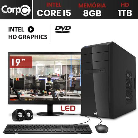 Imagem de Computador CorPC Intel Core I5 8GB, HD 1TB e Monitor 19" 
