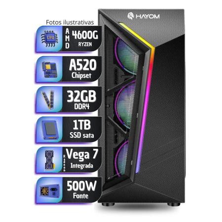 Imagem de Computador Cpu PC Gamer  AMD Ryzen 5 4600g Vega 7 32gb ddr4 1tb ssd sata - PC Master