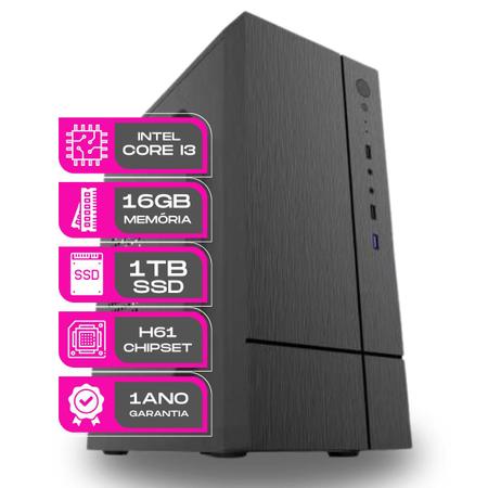 Computador Desktop Core i3 3.10ghz 16gb ddr3 1tb ssd sata - PC Master - PC Master Imagem de Computador Desktop Core i3 3.10ghz 16gb ddr3 1tb ssd sata - PC Master