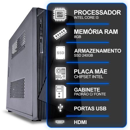 Imagem de Computador Desktop, Intel Core I3, 8Gb Ram, Ssd 240Gb,