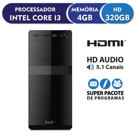 Imagem de Computador EasyPC Standard Intel Core i3 4GB DDR3 HD 320GB HDMI FullHD audio 5.1