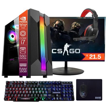 PC Gamer CS ULTRA RGB Completo Barato com Monitor, Teclado, Mouse