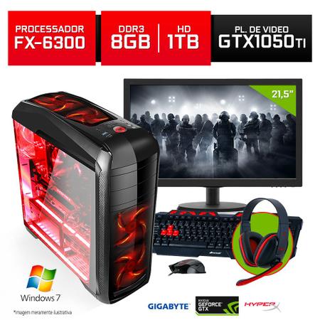 Imagem de Computador Gamer Neologic  Amd Fx6300, Gtx1050Ti, 8Gb, 1Tb, Win 7, Monitor 21,5 - Nli80022