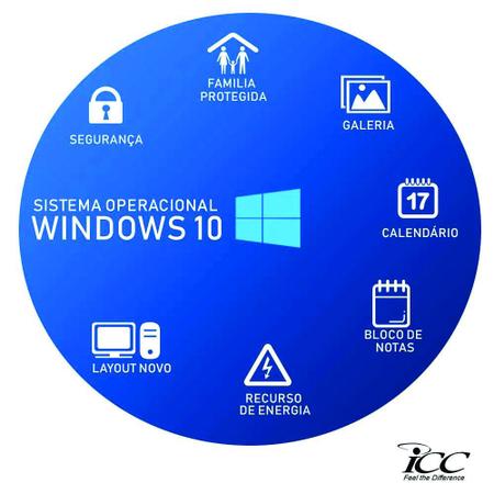 Imagem de Computador ICC IV2547DWM19 Intel Core I5 3.20 ghz 4GB HD 240GB SSD DVDRW Monitor LED 19,5 Windows10