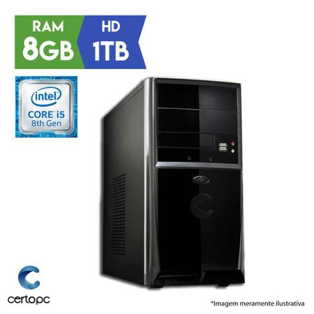 Imagem de Computador Intel Core i5 8ª Geração 8GB HD 1TB Certo PC Select 1007
