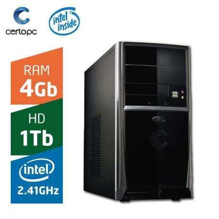 Imagem de Computador Intel Dual Core 2.41GHz 4GB HD 1TB Certo PC Fit 025