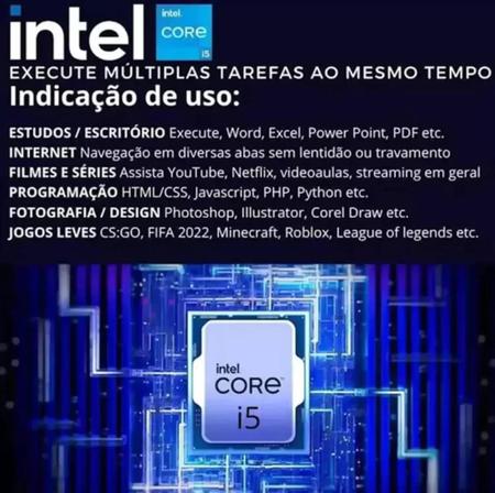 Imagem de Computador Intel escritório Core i5 8GB SSD 512GB Hdmi Windows 10 Pc Cpu