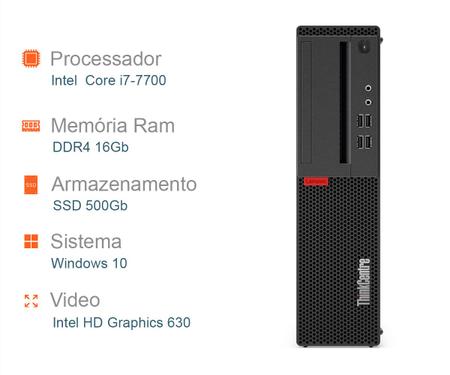 Imagem de Computador Lenovo Core i7 7 Geração 16Gb DDR4 SSD 500Gb