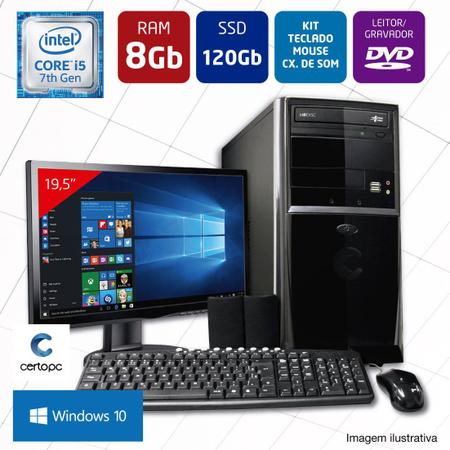 Imagem de Computador + Monitor 19,5 Intel Core i5 7ª Gen. 8GB SSD 120GB DVD Windows 10 Certo PC SELECT 015