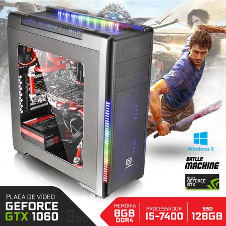 Imagem de Computador Neologic Gamer Battle Machine I5-7400 7º Geração 8GB 1TB SSD 120GB GTX1060  Win 8 NLI68200