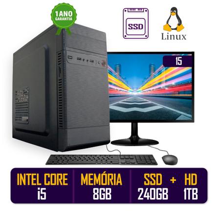 Pc Gamer Completo Intel I5 8GB HD 1TB Placa De Vídeo Monitor - F-New - CPU  - Magazine Luiza