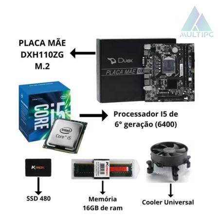 Imagem de Computador Pc I5 16GB DDR4 480 SSD 6Geração Win10 Pro