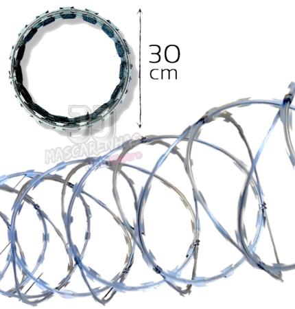 Imagem de Concertina dupla clipada cerca espeto 30cm - 30 metros