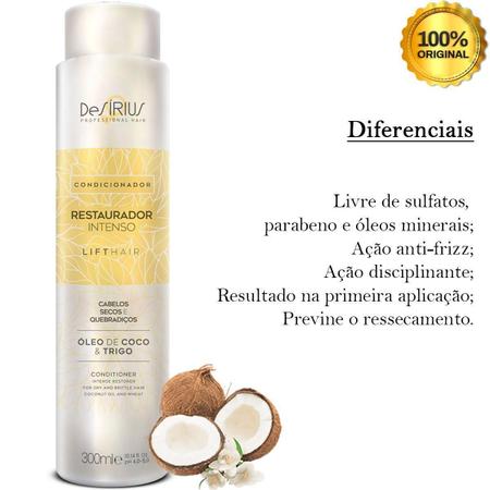 Condicionador Restaurador Intenso Desirius Lift Hair 300Ml Imagem de Condicionador Restaurador Intenso Desirius Lift Hair 300Ml