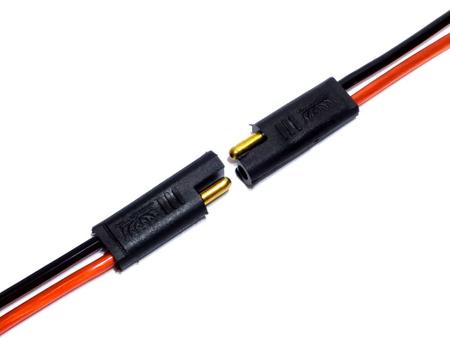 Imagem de Conector 2 vias com fio 2,5 mm chicote preto plug para caixa anti erro reforçado resistente macho e fêmea