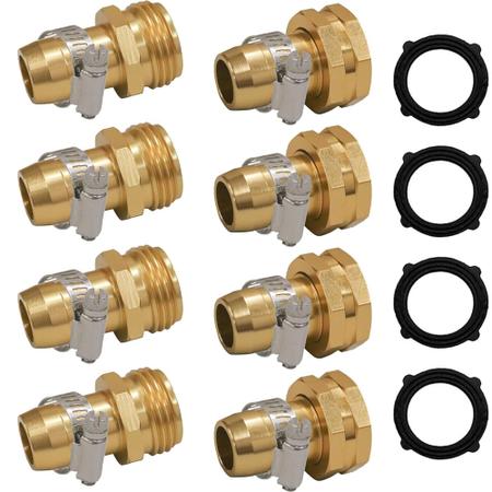 Imagem de Conector de reparo de mangueira de jardim Hourleey 3/4 ou 5/8 com braçadeiras