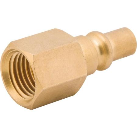 Imagem de Conector Pino Racord Rosca Fêmea 1/4" NPT Latão Polido para Ar Comprimido - Peça - Vonder