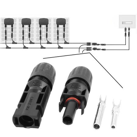 Imagem de Conector Plug MC4 para Cabos de Sistema Solar  Macho e Fêmea  Kaza Inteligente