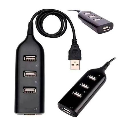 Imagem de Conector Usb 2.0 Hub Mini Extensor 4 portas Plug and Play para Pc Notebook