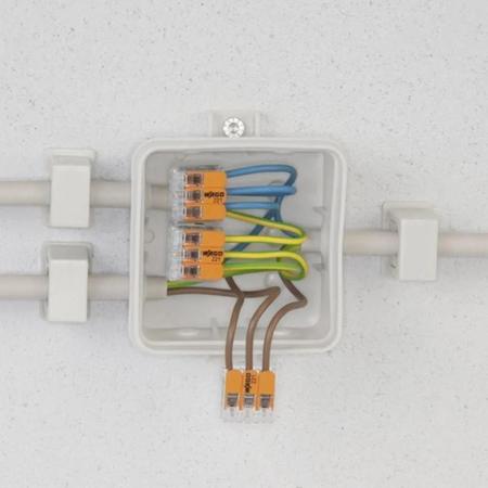 Imagem de Conector Wago Compacto Emenda 3 Fios Modelo 221-413 - Kit 50