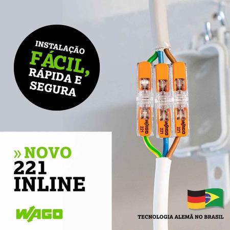 Conector Wago Inline 221-2411 Kit 10 Unidades - Conectores Elétricos -  Magazine Luiza