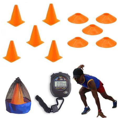 Imagem de Cones de agilidade bolsa e cronômetro Treinos e Futebol - LA