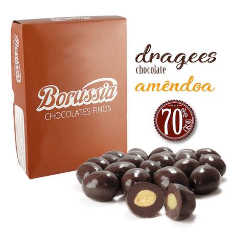 Imagem de Confeito de Amêndoa com Chocolate 70% Cacau Borússia Chocolates