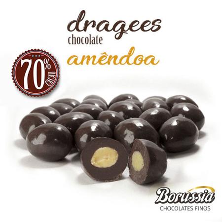 Imagem de Confeito de Amêndoa com Chocolate 70% Cacau Borússia Chocolates