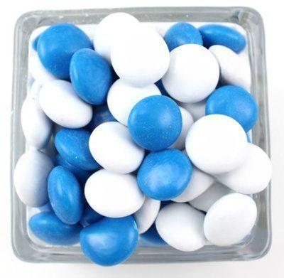 Imagem de Confete Confeitado Chocolate 1Kg Branco e Azul Sua Decoração