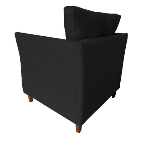 Imagem de Conj 02 Poltrona Cadeira Decorativa Isis Clinica Escritório Suede Preto - Dl Decor