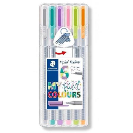 Imagem de Conj de Canetas Triplus Fineliner C/6 Cores Pasteis - STAEDTLER