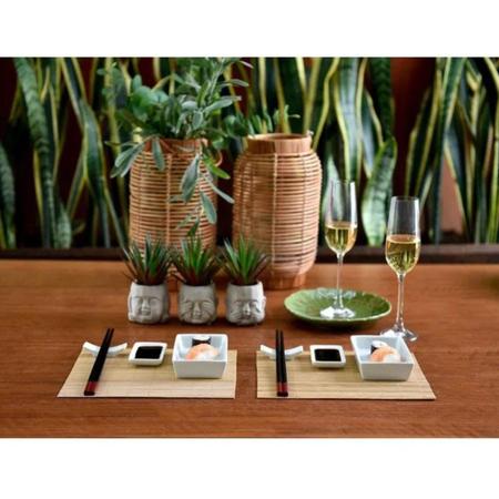 Jogo Comida Japonesa 10 Peças Bambu e Cerâmica Kyoto 7250 Lyor
