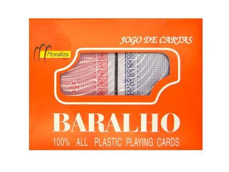 Jogo Baralho Cartas Populares 100% Plástico Vermelho e Azul - Zein