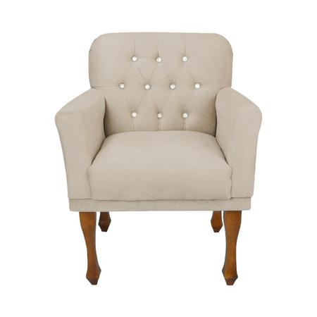 Imagem de Conjunto 2 Cadeira Poltrona Estofada Decorativa Salão Anitta Suede Bege DL Decor