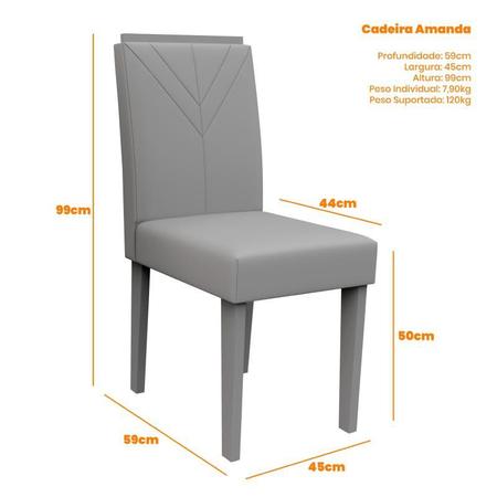 Imagem de Conjunto 2 Cadeiras Amanda Ipê/Marrom - PR Móveis