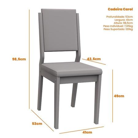 Imagem de Conjunto 2 Cadeiras Carol Imbuia/Marrom - PR Móveis