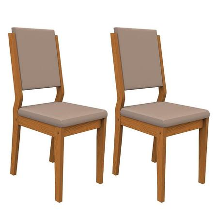 Imagem de Conjunto 2 Cadeiras Carol Ipê/Marrom - PR Móveis