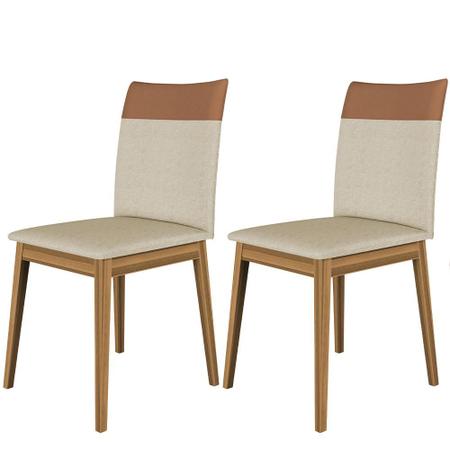 Imagem de Conjunto 2 Cadeiras Cristal Linho com Pés de Madeira Maciça