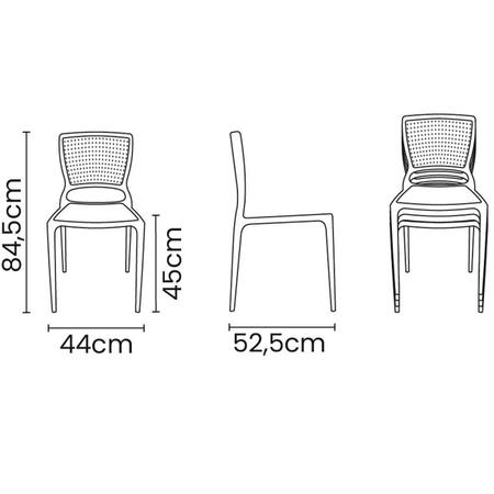 Imagem de Conjunto 2 Cadeiras de Plástico Polipropileno e Fibra de Vidro Safira - Tramontina