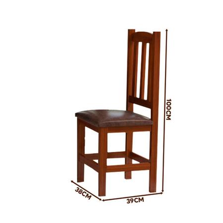 Imagem de Conjunto 2 Cadeiras Estofadas Madeira Maciça Castanho Degas Shop JM