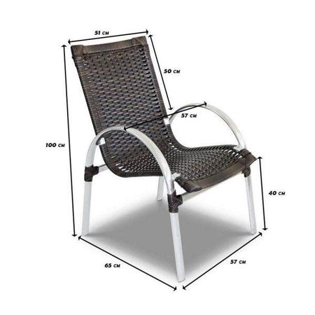 Imagem de Conjunto 2 Cadeiras Fibra Sintética e Alumínio Cuiabá Móveis Brasil de Coração