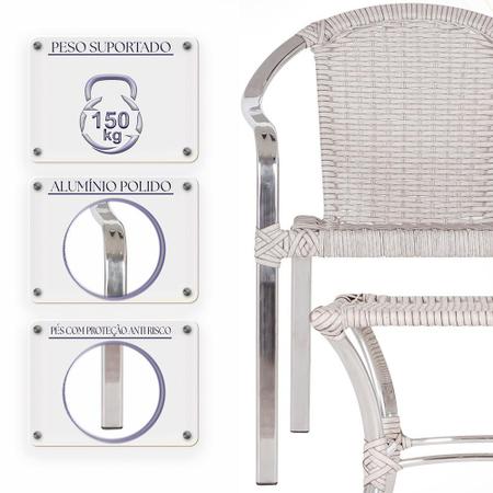Jogo De 2 Cadeiras De Area Colombia E 1 Mesa Baixa Colombia Em Aluminio E Fibra Sintetica
