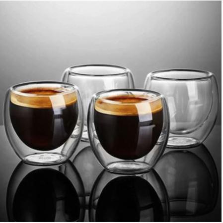 Copo Para Café Com Parede Dupla Lyor 70Ml - 2 Peças